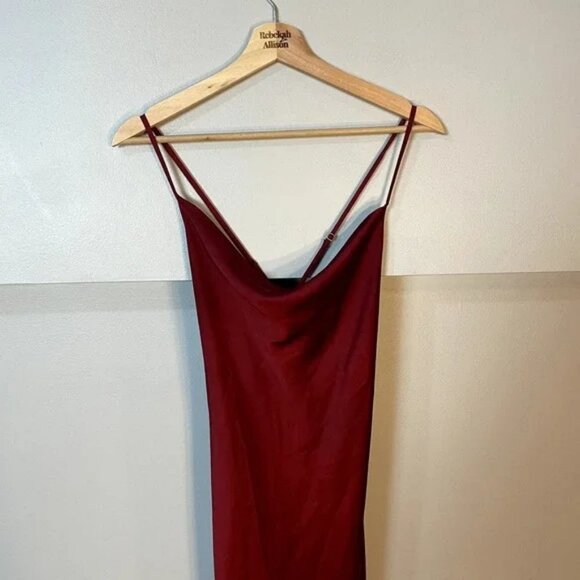 Show Me Your Mumu Verona Cowl Neck Dress in Dark Red Size Small - Picture 5 of 16